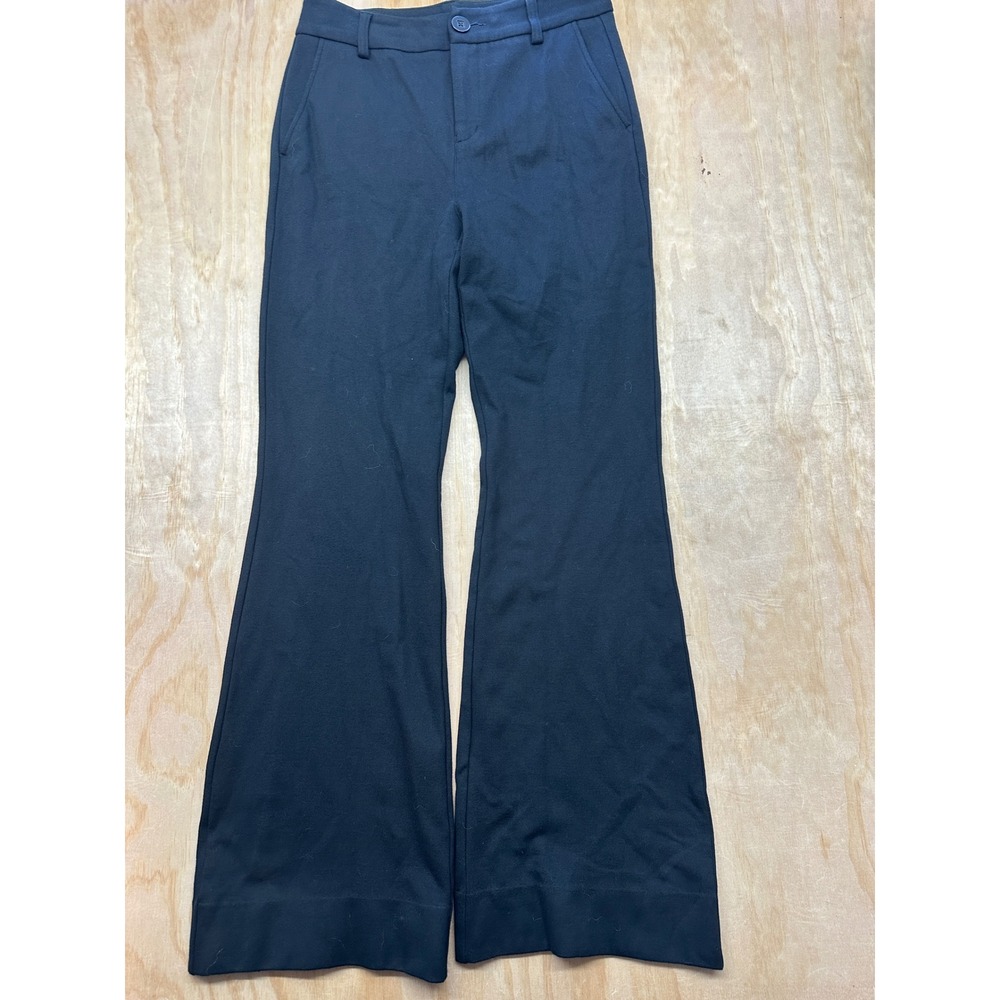 Cabi Black Wide Leg Flare Trousers Ponte Knit Dress Pants 6042R Womens Size 4